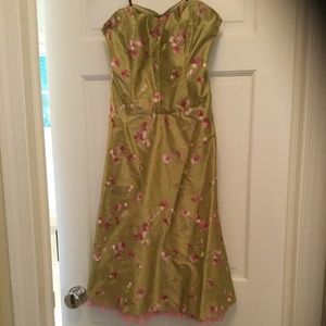 Nicole Miller Silk strapless cocktail dress